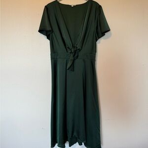 Baltic Born Poppy Satin Deep Green Midi Dress